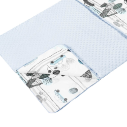 Śpiworek dla chłopca z błękitna struktura minki premium – trójwymiarowe wypustki o właściwościach sensorycznych.