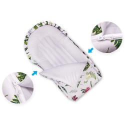 Zdjęcie produktowe prezentujące zestawienie trzech dostępnych wymiarów becika do spania: 35x75 cm, 35x80 cm i 40x90 cm
